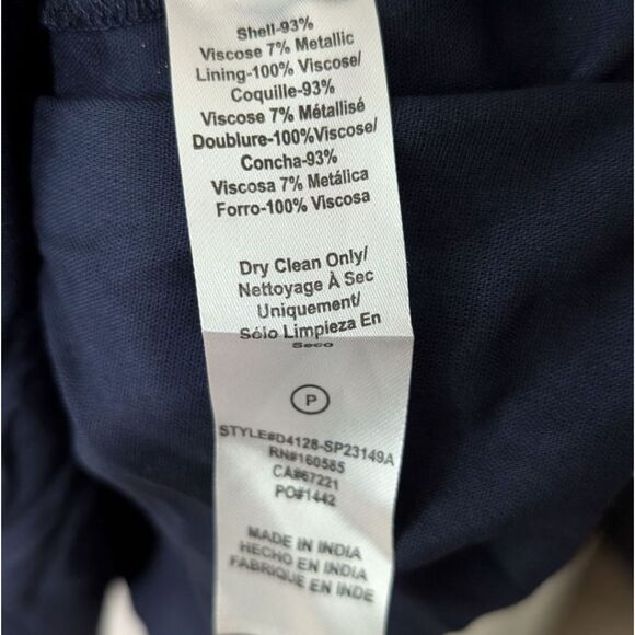 Ciebon Sallie Metallic Star Print Sz L Long Sleeve Minidress in Navy & Gold - Picture 10 of 10